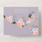 Invitation Tout En Un Mariage floral moderne Rose pâle violet clair (Verso)
