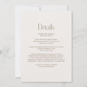 Invitation Tout en un Mariage floral neutre rustique (Dos)