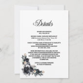 Invitation Tout en un Mariage Floral Noir (Dos)