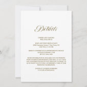 Invitation Tout en un Mariage Floral Or Blanc (Dos)