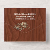Invitation Tout En Un Mariage floral or rustique (Verso)