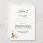 Invitation Tout en un Mariage Floral Orange Blanc Brûlé (Dos)