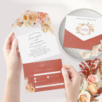 Mariage floral orange de brindilles chic avec RSVP