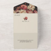 Invitation Tout En Un Mariage floral peint baroque (Dehors)