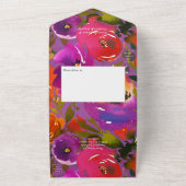 Invitation Tout En Un Mariage floral pourpre et orange (Dehors)