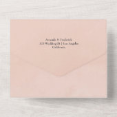 Invitation Tout En Un Mariage floral rose et or (Verso)