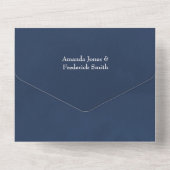 Invitation Tout En Un Mariage floral Rose, marron et marine (Verso)