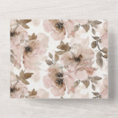 Invitation Tout En Un Mariage floral rose occidental (Verso)