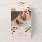 Invitation Tout En Un Mariage floral rose pâle (Dehors)