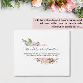 Invitation Tout En Un Mariage floral rose, roux, bourgogne Éteins RSVP