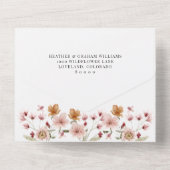 Invitation Tout En Un Mariage floral rustique (Verso)