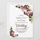 Invitation Tout en un Mariage Floral Rustique Automne (Devant)