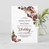 Invitation Tout en un Mariage Floral Rustique Automne (Debout devant)