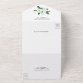 Invitation Tout En Un Mariage floral rustique blanc Magnolia (Dehors)