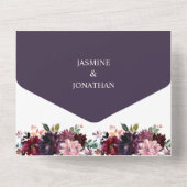 Invitation Tout En Un Mariage Floral Rustique Bohème Rouge Rose Plum Vio (Verso)