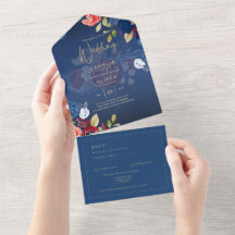 Mariage Floral Rustique Bourgogne Bleu