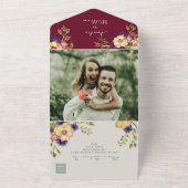 Invitation Tout En Un Mariage floral rustique de Bourgogne (Dehors)