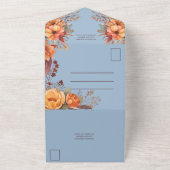 Invitation Tout En Un Mariage floral rustique de l'automne (Dehors)