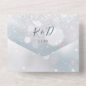 Invitation Tout En Un Mariage Floral Rustique Flocon de Neige Code QR (Verso)