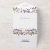 Invitation Tout En Un Mariage Floral Rustique Violet (Dehors)