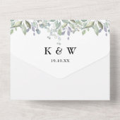 Invitation Tout En Un Mariage Floral Sage Et Lilac (Verso)