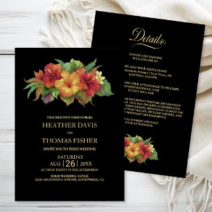 Invitation Tout en un Mariage floral tropical
