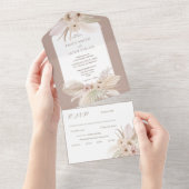 Invitation Tout En Un Mariage floral tropical bohémien (Déchirure)