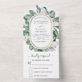Invitation Tout En Un Mariage floral tropical Magnolia RSVP (À l'intérieur)