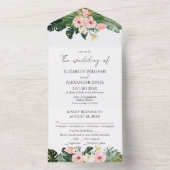 Invitation Tout En Un Mariage Floral Tropical Tout en un (À l'intérieur)