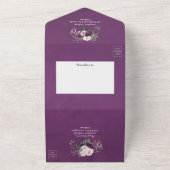 Invitation Tout En Un Mariage floral velours profond (Dehors)