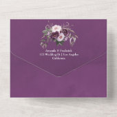 Invitation Tout En Un Mariage floral velours profond (Verso)