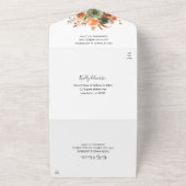 Invitation Tout En Un Mariage Floral Vert & Terre Cuite (Dehors)
