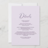 Invitation Tout En Un Mariage Floral Violet (Dos)