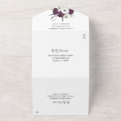 Invitation Tout En Un Mariage floral violet et blanc (Dehors)