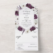 Invitation Tout En Un Mariage floral violet et blanc (À l'intérieur)