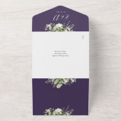 Invitation Tout En Un Mariage Formel Code QR Floral Violet (Dehors)