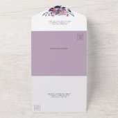 Invitation Tout En Un Mariage géométrique à fleurs violettes (Dehors)