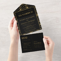 mariage géométrique art déco vintage des années 19