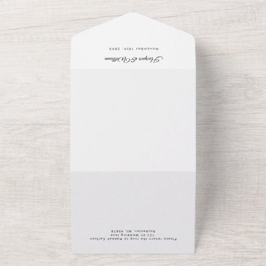 Invitation Tout En Un Mariage géométrique des fleurs d'aquarelle (Dehors)