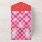 Invitation Tout En Un Mariage géométrique du milieu du siècle moderne Ar (Dehors)