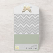 Invitation Tout En Un Mariage Gold et Sage Green (Dehors)