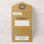 Invitation Tout En Un Mariage Gold Mexico Passport (Dehors)