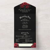 Invitation Tout En Un Mariage gothique des Roses rouges (À l'intérieur)