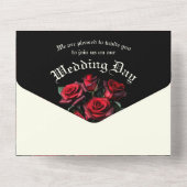 Invitation Tout En Un Mariage gothique des Roses rouges (Verso)