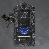 Mariage gothique noir bleu filigrane papillon de n