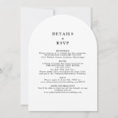 Invitation Tout en un Mariage gothique noir et blanc (Dos)
