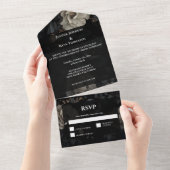 Invitation Tout En Un Mariage gothique romantique foncé (Déchirure)