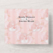 Invitation Tout En Un Mariage gothique rose floral (Verso)