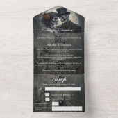 Invitation Tout En Un Mariage gothique squelette (À l'intérieur)