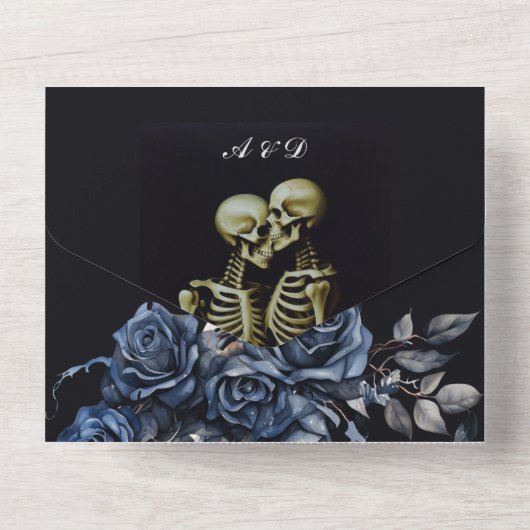 Invitation Tout En Un Mariage gothique unique (Verso)